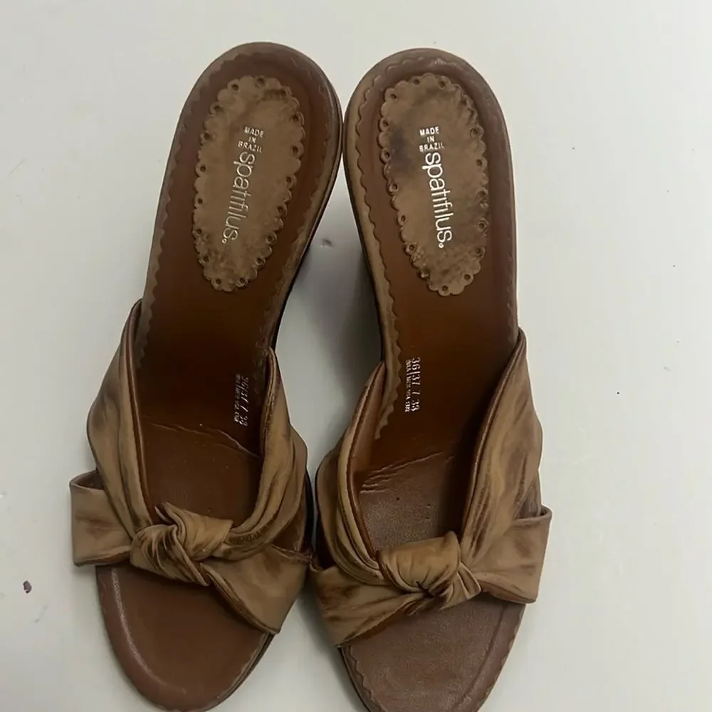 NWOT SPATIFILUS KNOT FRONT WEDGE ESPADRILLE SANDALS‎ SIZE US 7